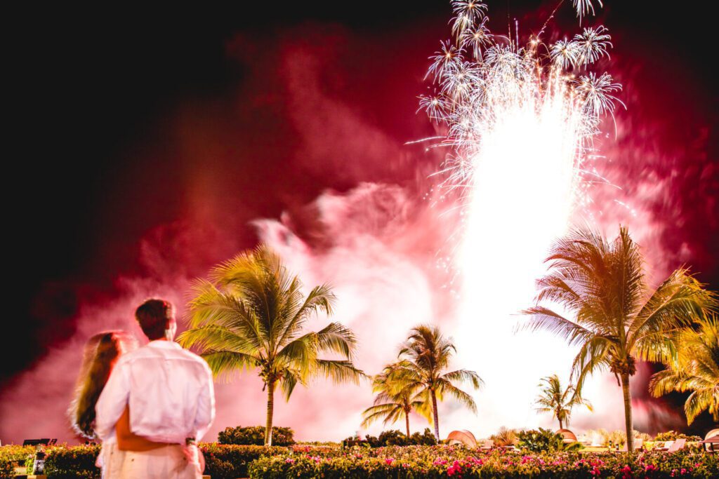 view of firework celebration at Rancho Santana