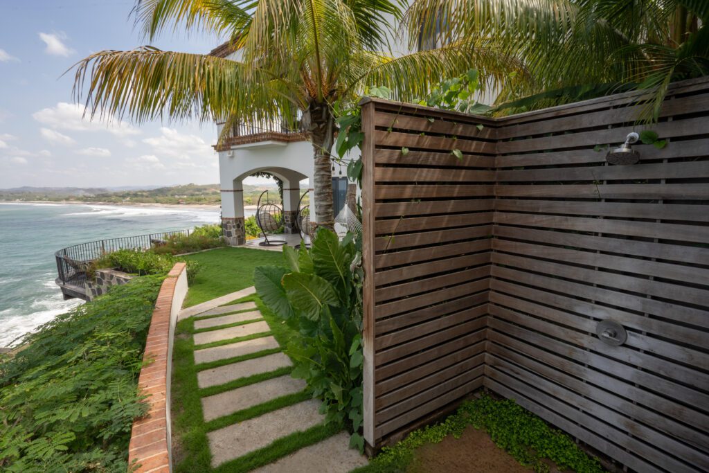 View of the outside shower in Villa Cielo at Rancho Santana