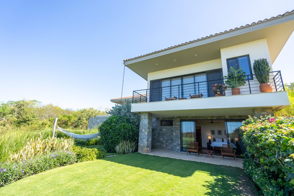 View of the garden at Casa Pomerelle at Rancho Santana