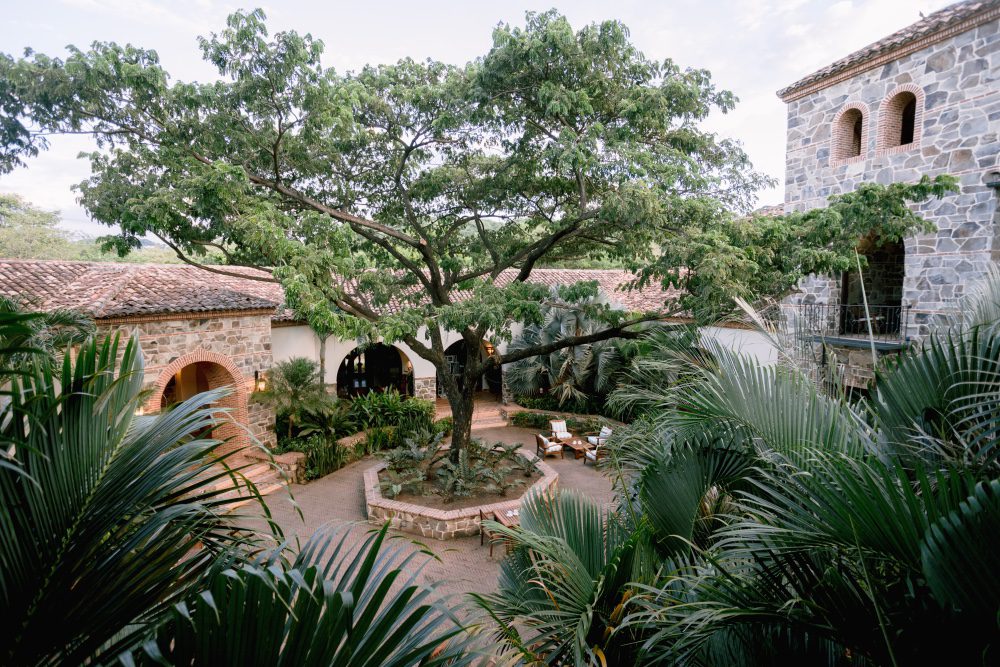 view of the courtyard Inn at Rancho Santana Nicaragua
