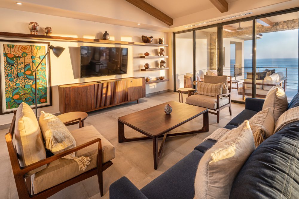 view of the living room of the ocean view home - Casa Tuncan in Rancho Santana