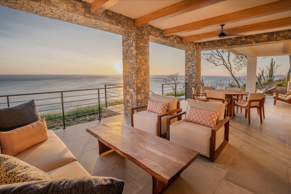 view of the terrace of the ocean view home - Casa Tuncan in Rancho Santana