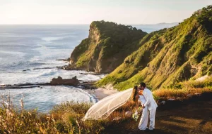 view of a couple getting married at Rancho Santana